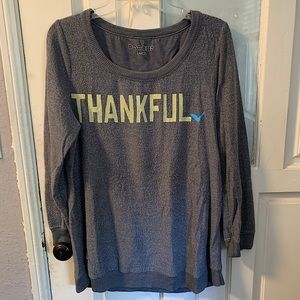 DREAMR gray pullover sweatshirt “Thankful” L / Large